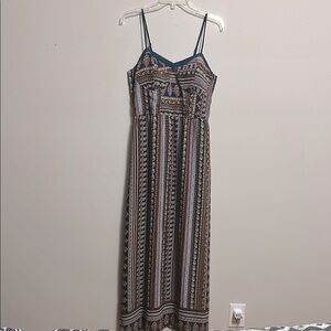 Xhilaration Bohemian Maxi Dress Multicolor Size XL Boho Y2K Hippie Festival